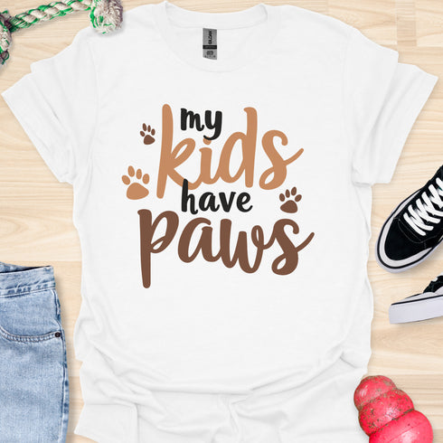 My kids have paws - V1 - Bold and Cool T-Shirt